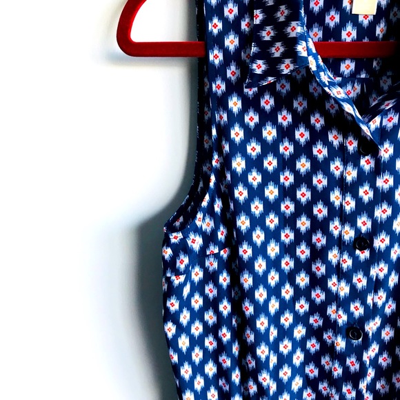 Michael Kors Sz 2 (XS) Blue White Sleeveless Dress - Picture 9 of 16